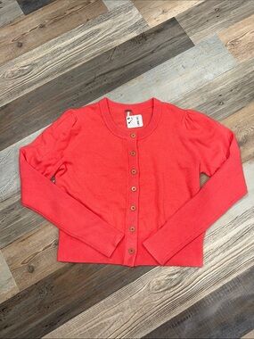 Free People cashmere Coral Button-Front Cardigan Sweater